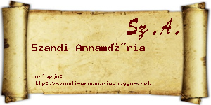 Szandi Annamária névjegykártya